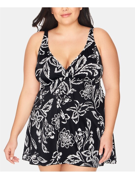 Swim Solutions Other - Swim Solutions Womens Plus Size Flyaway Swim Dress Black Size 22W